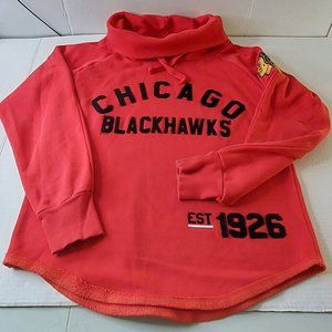 Chicago Blackhawks Sweatshirt Womens Size Medium Soft as a Grape Cowl Neck
